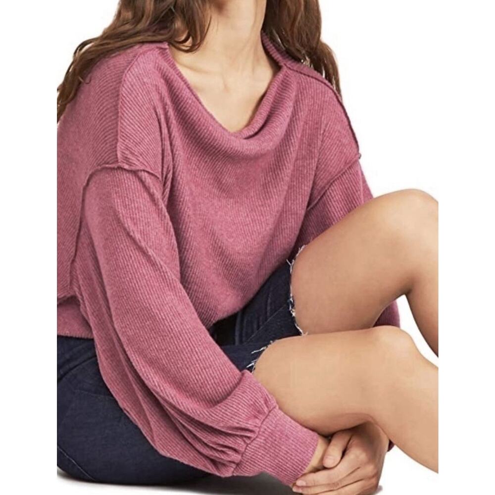 Free People We‎ The Free Oversized Main Squeeze Hacci Long Sleeve Top Sweater M